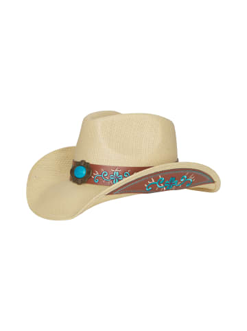 IZIA Women Hat in Beige Turquoise