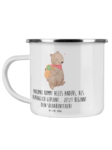 Mr. & Mrs. Panda Camping Emaille Tasse Scheidung Soloabenteuer m... in Transparent