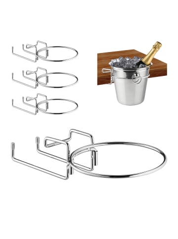 relaxdays 4x Sektkühlerhalter in Silber