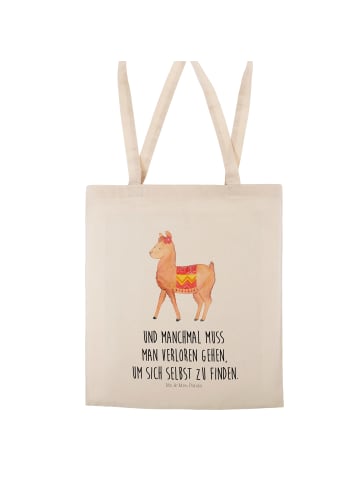 Mr. & Mrs. Panda Tragetasche Alpaka Stolz mit Spruch in Creme
