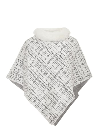 VIRITA Women Poncho in Wollweiss