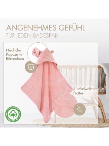 Räuberella Baby Kapuzenhandtuch in Rosé - 75 x 75 cm