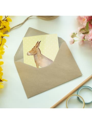 Mr. & Mrs. Panda babykarte Esel ohne Spruch in Gelb Pastell