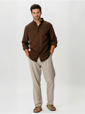TeeShoppen Hemd Linen Blend in Coffee