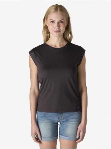 KOROSHI Kurzärmeliges Spitzen-T-Shirt für Frauen in Schwarz