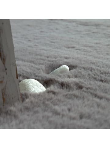 KADIMA DESIGN Hochflor Teppich Unifarben schmutzabweisend in Anthrazit