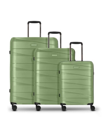 Redolz Essentials 10 3-SET 4 Rollen Kofferset 3-teilig green-metallic