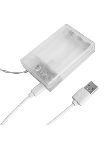 Butlers LED-Lichterkette 10 Mini-Glühbirnenlichter mit USB-Batteriefach MINI BULBS in Transparent