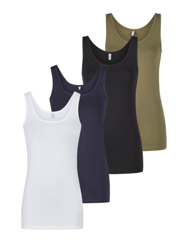 ONLY Top ONLLIVE LUV Tank Top 4er Pack in Mehrfarbig