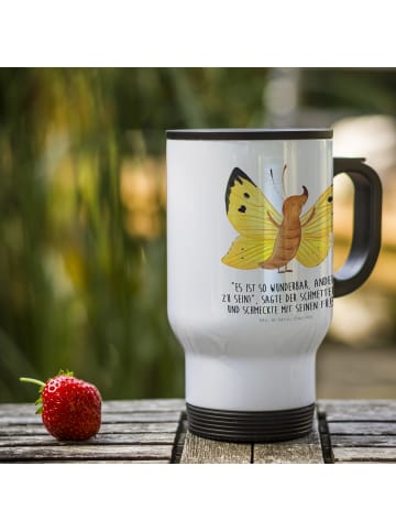 Mr. & Mrs. Panda Trinkbecher Schmetterling Zitronenfalter mit Sp... in Weiß