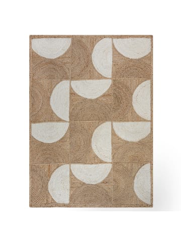 KADIMA DESIGN Jute Teppich Halbkreis Muster, Geometrisch, Wohnzimmer in Natur
