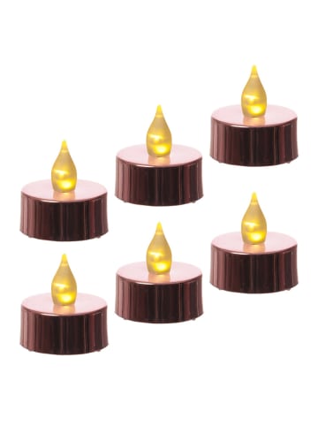 MARELIDA 6er Set LED Teelichter flackernd D. 3,8cm in rosa