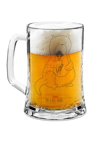 Mr. & Mrs. Panda Krug Otter Blumenstrauß ohne Spruch in Transparent