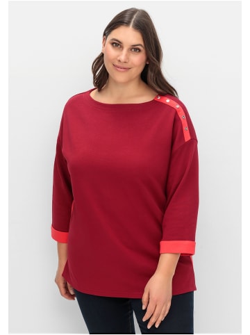 sheego Sweatshirt in dunkelrot