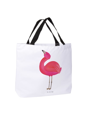Mr. & Mrs. Panda Shopper Flamingo Stolz ohne Spruch in Weiß