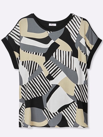 sheego Shirt-Bluse in schwarz-grau-bedruckt