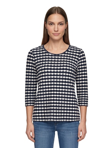 Betty Barclay Basic Shirt mit Rundhalsausschnitt in Dunkelblau/Weiß