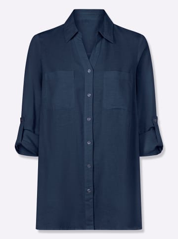 Sieh an! Longbluse in dunkelblau