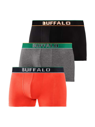 Buffalo Boxer in schwarz, orange, anthrazit-meliert