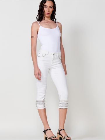 KOROSHI Caprihose aus denim in weiß