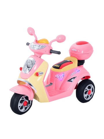 HOMCOM 6V Elektro Kindermotorrad Rosa+Gelb