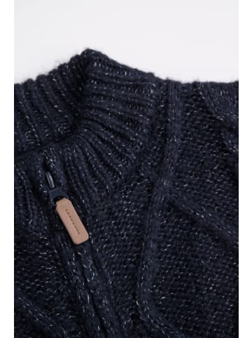 Coccodrillo Strickjacke mit Stehkragen in dunkelblau