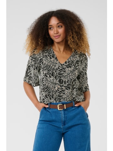 Cream Kurzarm-Bluse CRAdelena Regular fit in Black Birch Embroidery