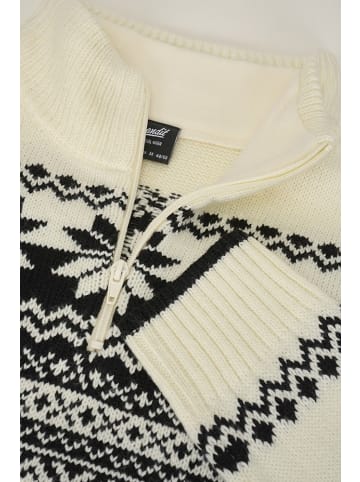 Brandit Strickjacke / Cardigan "Norwegian Troyer" in Weiß