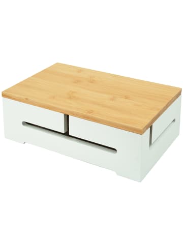 relaxdays Kabelbox in Weiß - (B)32 x (H)11 x (T)22 cm