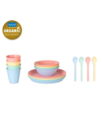 koziol NORA SET MACARONS - Geschirrset 16-teilig in sweet blue/green/pink/yellow