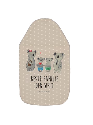 Mr. & Mrs. Panda Bettflasche Koala Familie zwei mit Spruch in Grau Pastell
