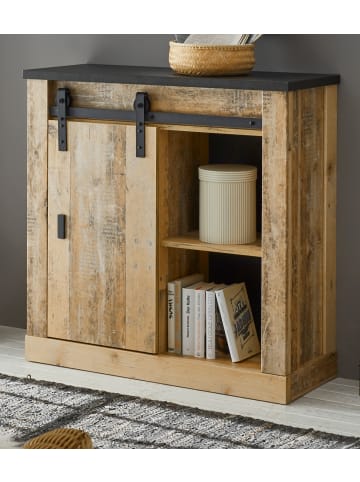 Furn.Design Kommode Used Wood hell 93 cm, Anrichte mit Schiebetür