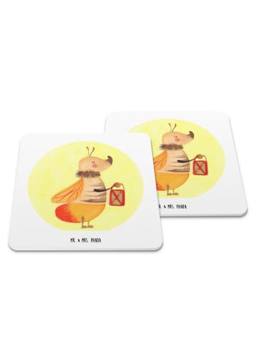 Mr. & Mrs. Panda Glasuntersetzer Glühwürmchen ohne Spruch in Weiß