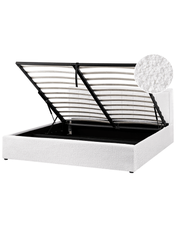 Beliani Doppelbett MONTLAUR in Weiß - (W) 189 x (H) 89 x (L) 216 cm