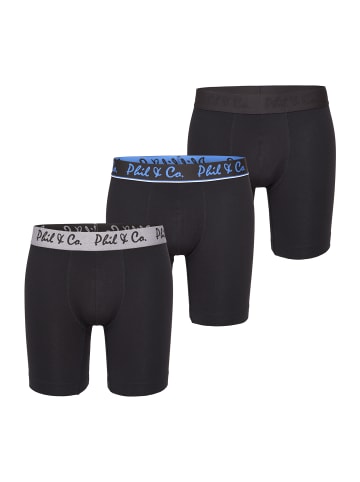 Phil & Co. Berlin  Retro Pants Jersey Long Boxer in Black