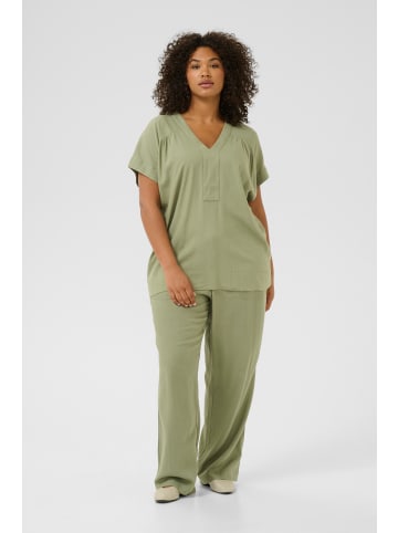 KAFFE curve Kurzarm-Bluse KCmille Loose fit in Oil Green