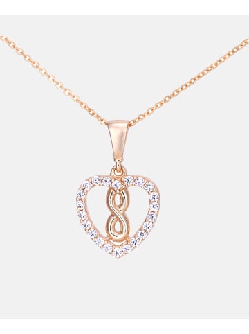 Vanlere Halskette mit Anhänger aus 375 Roségold mit Zirkonia Herz-Design in Roségold