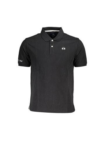 La Martina Schwarz Baumwolle Herren Polo Hemd
