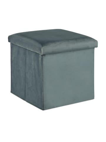 relaxdays Sitzhocker mit Stauraum in Dunkelgrau - (B)38 x (H)38 x (T)38cm