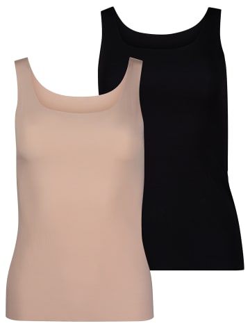 Skiny Tanktop Modal Invisible in black-beige