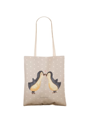 Mr. & Mrs. Panda shopping bag Pinguin Liebe ohne Spruch in Grau Pastell