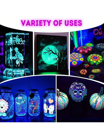 ARTNANAS Leuchtfarbe Set 10x Neonfarben fluoreszierend 60ml 