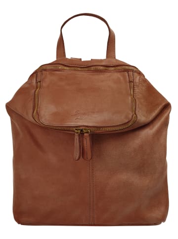 Samantha Look City-Rucksack echt Leder in cognac
