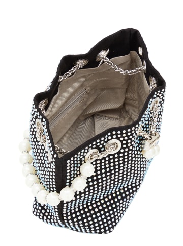 NAEMI Damen Handtasche in Schwarz Silber