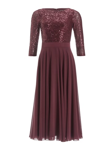 SWING Kleid in aubergine - 0002