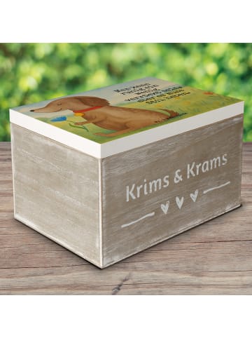 Mr. & Mrs. Panda Box mit Deckel Hund Blume Design mit Spruch in Weiß