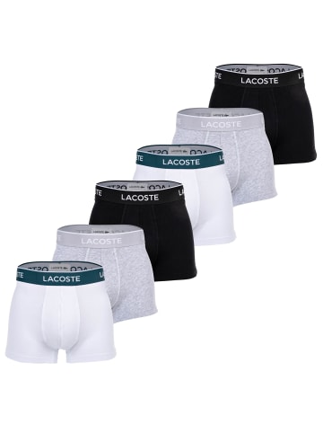 Lacoste Boxershort 6er Pack in Schwarz/Grau/Weiß