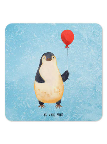 Mr. & Mrs. Panda Untersetzer Set Pinguin Luftballon ohne Spruch in Eisblau