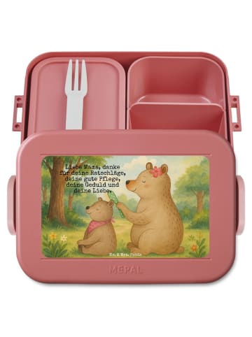 Mr. & Mrs. Panda Brotdose Bär Kind Design mit Spruch in Rot Pastell