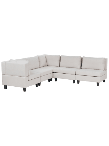 Beliani 5-tlg Modulsofa UNSTAD in Beige/Schwarz